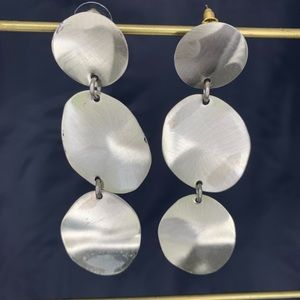 long brass metal base earrings